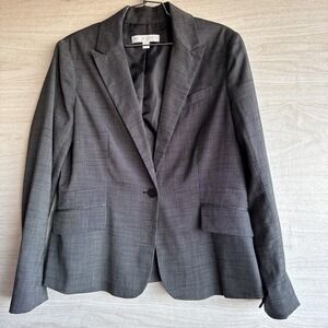 New York & Company Lined gray Single Button suit jacket/blazer Sz 12